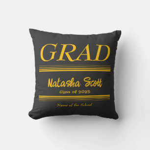 Modern Personalized grad school Graduation Throw Pillow
