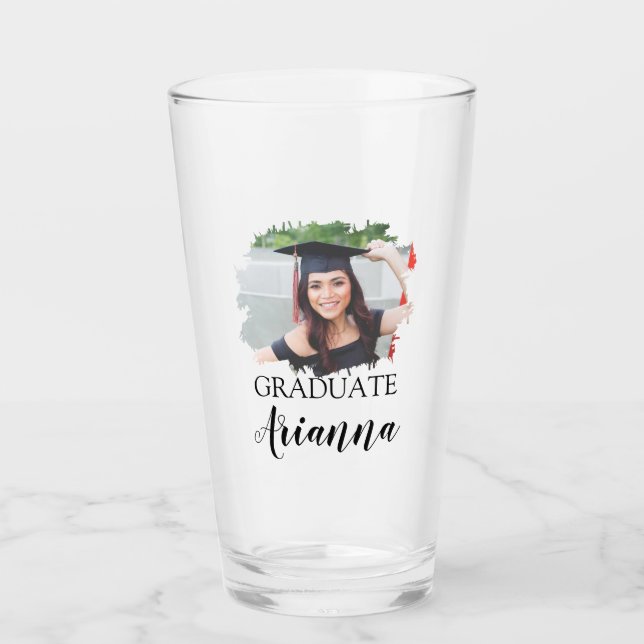 Modern Personalized Graduate Photo Glass (Front)