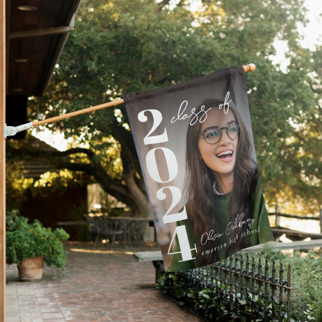 Modern Personalized Graduation Flag (In SItu)