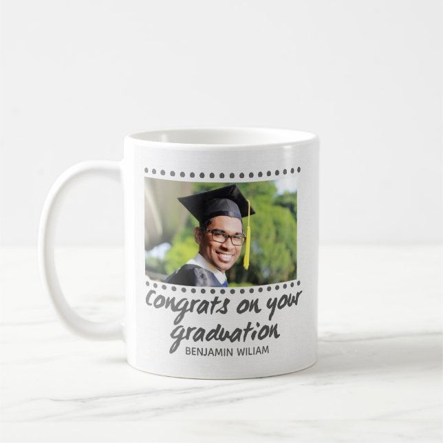 Modern Personalized  Graduation Gift for guys Coffee Mug (Left)