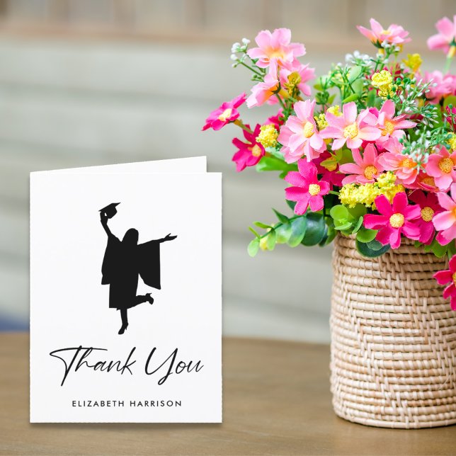 Modern Personalized Graduation Letterpress Thank You Card (Creator Uploaded)