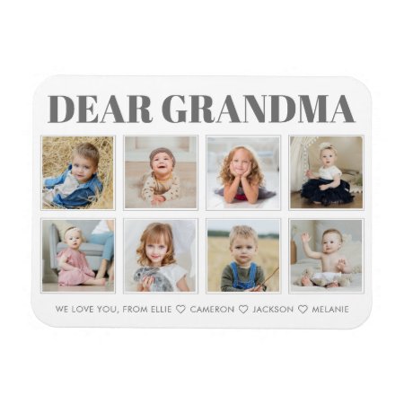 Modern Personalized Grandma We Love You 8-photos Magnet