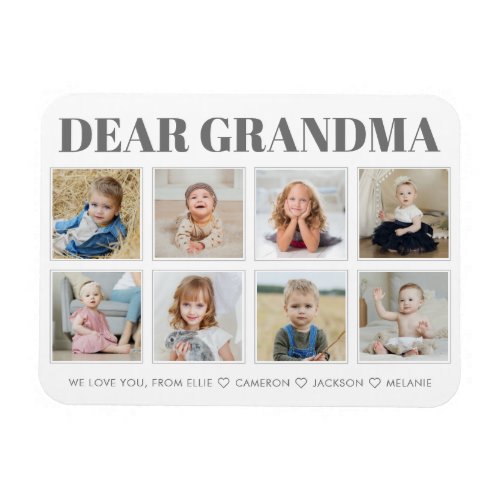 Modern Personalized Grandma We Love You 8_Photos Magnet