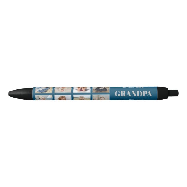 Modern Personalized Grandpa We Love You 8-Photos Pen (Front)