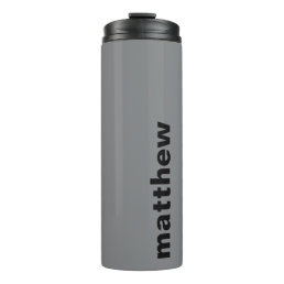 Modern Personalized Gray Thermal Tumbler