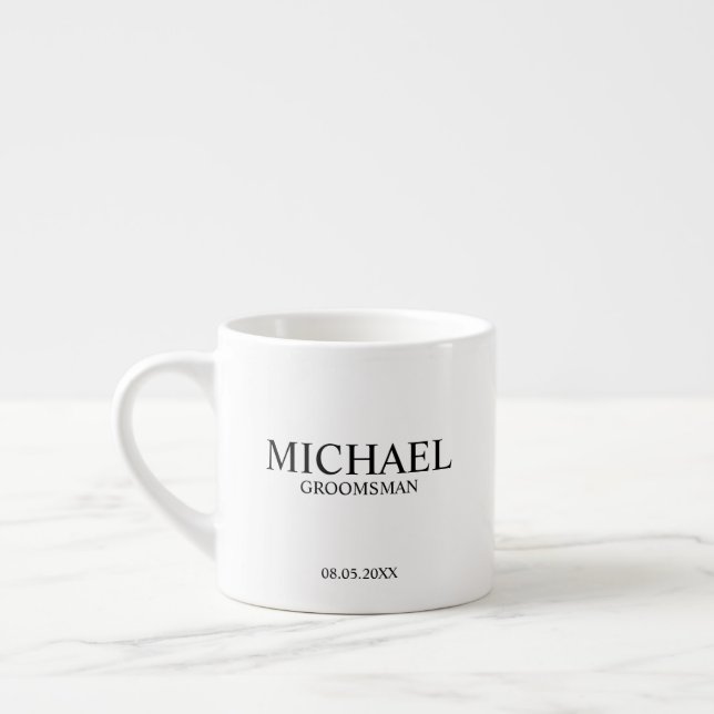 Modern Personalized Groomsman Coffee Mug (Left)