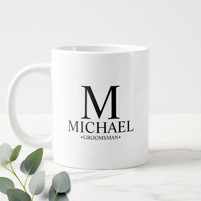 Modern Personalized Groomsman Coffee Mug (Creator Uploaded)