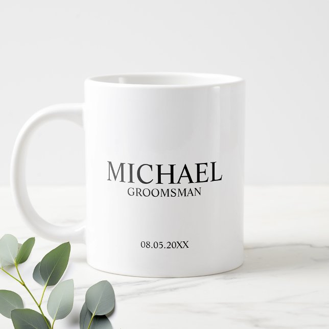 Modern Personalized Groomsman Coffee Mug (Creator Uploaded)