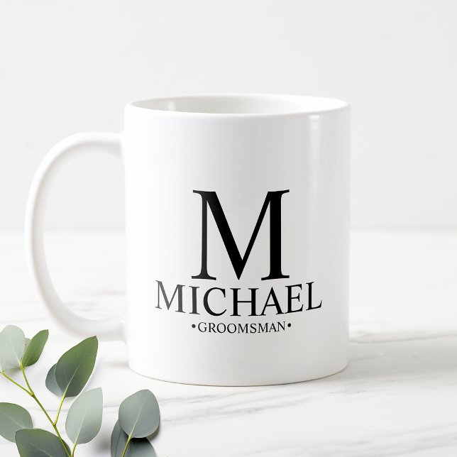 Modern Personalized Groomsman Coffee Mug (Creator Uploaded)