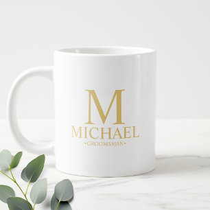 Modern Personalized Groomsman Coffee Mug