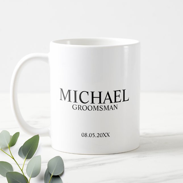 Modern Personalized Groomsman Coffee Mug (Creator Uploaded)