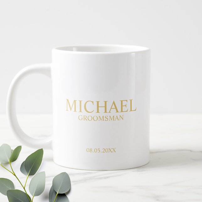 Modern Personalized Groomsman Coffee Mug (Creator Uploaded)