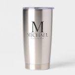 Modern Personalized Groomsman Insulated Tumbler<br><div class="desc">Modern Personalized Groomsman Gifts
featuring personalized monogram, groomsman's name and title in classic serif font style.
Also perfect for Best Man, Father of the Bride and more.</div>