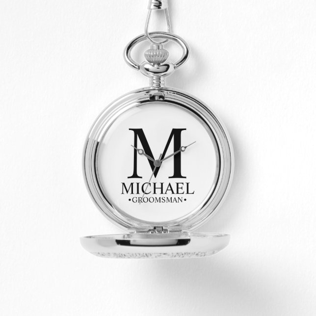 Modern Personalized Groomsman Name and Monogram Watch (Front)