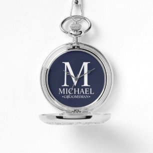 Modern Personalized Groomsman Name and Monogram Watch
