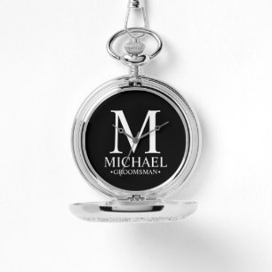 Modern Personalized Groomsman Name and Monogram Watch