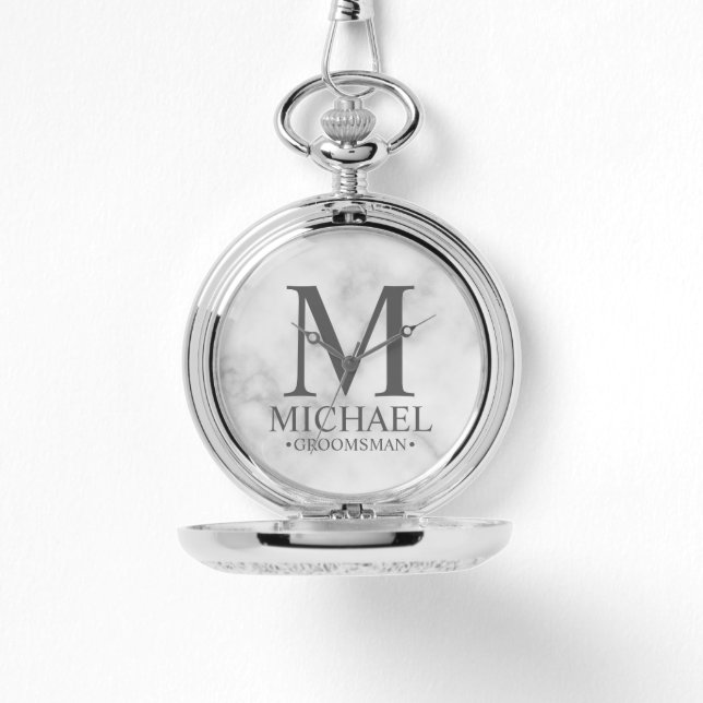 Modern Personalized Groomsman Name and Monogram Watch (Front)