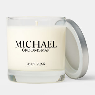 Modern Personalized Groomsman Scented Candle