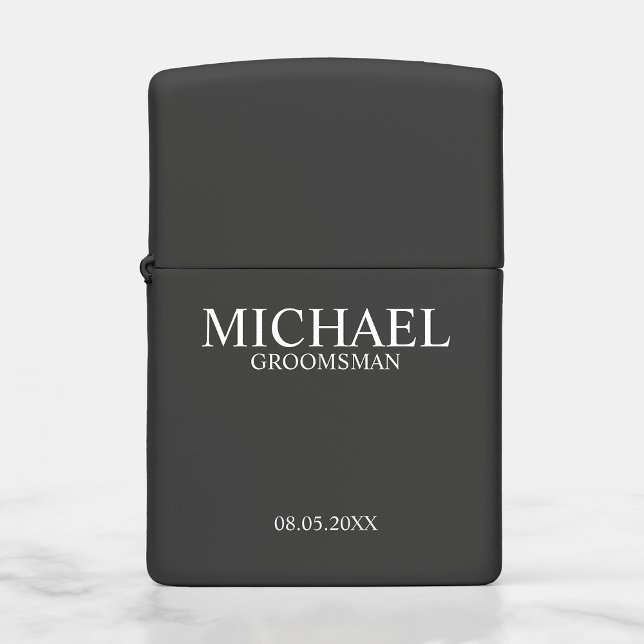 Modern Personalized Groomsman Zippo Lighter (Creator Uploaded)