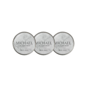Modern Personalized Groomsman's Name and Monogram Golf Ball Marker