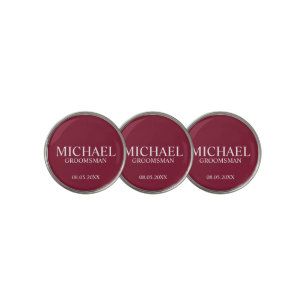Modern Personalized Groomsman's Name and Monogram Golf Ball Marker