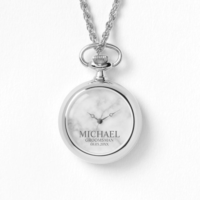 Modern Personalized Groomsman's Name and Monogram Watch (Front)