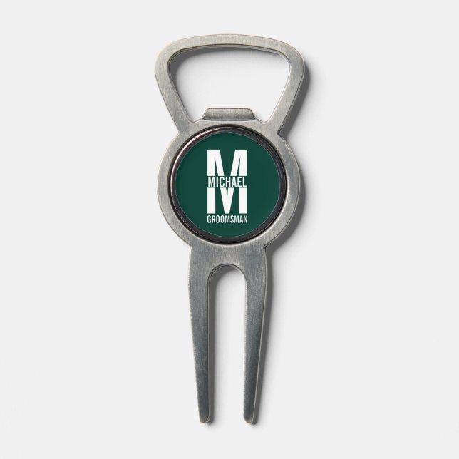 Modern Personalized Groomsmen Monogram and Name Divot Tool (Composite)