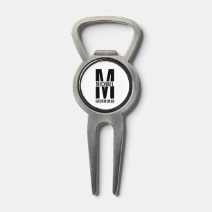 Modern Personalized Groomsmen Monogram and Name Divot Tool