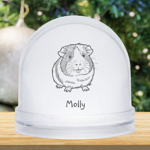 Modern Personalized Guinea Pig Christmas Snow Globe