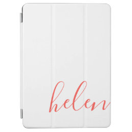 Modern Personalized Handwritten Script in Coral iPad Air Cover