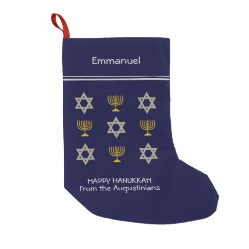 Modern Personalized Hanukkah Small Christmas Stock Small Christmas Stocking