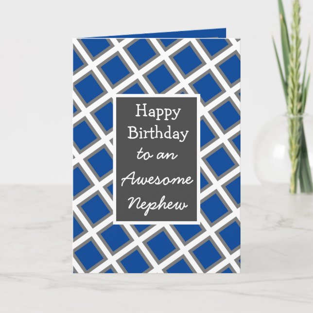 Modern Personalized Happy Birthday Nephew Card (Front)