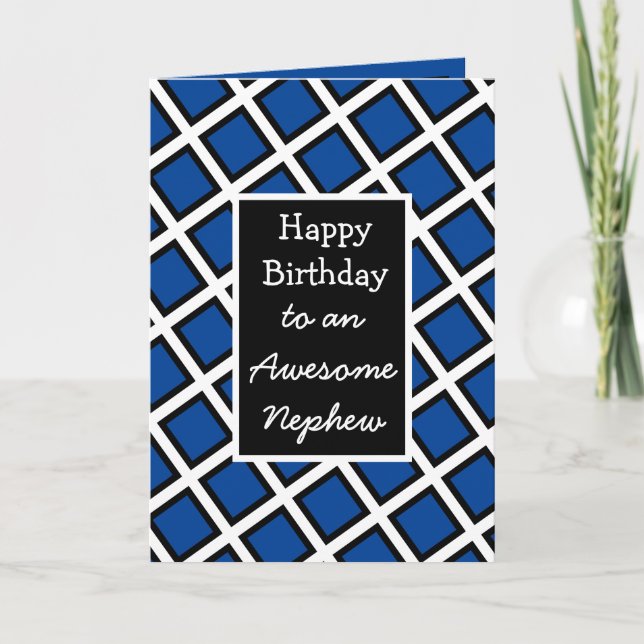 Modern Personalized Happy Birthday Nephew Card (Front)