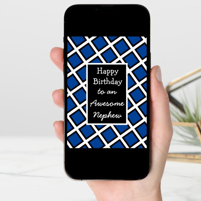 Modern Personalized Happy Birthday Nephew Card (Front Digital)