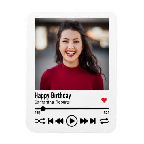 Modern Personalized Happy Birthday Photo Magnet