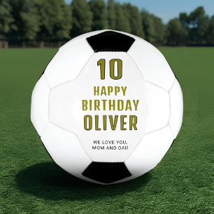 Modern Personalized Happy Birthday Soccer Ball