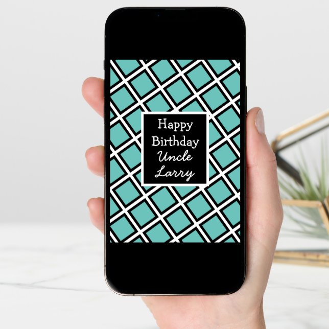 Modern Personalized Happy Birthday Uncle Card (Front Digital)