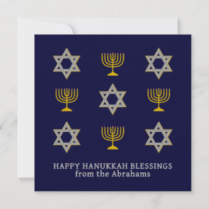 Modern Personalized Happy Hanukkah Holiday Card