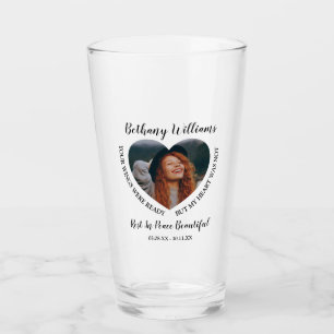 Modern Personalized Heart Photo Memorial Glass