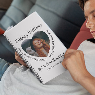 Modern Personalized Heart Photo Memorial Notebook