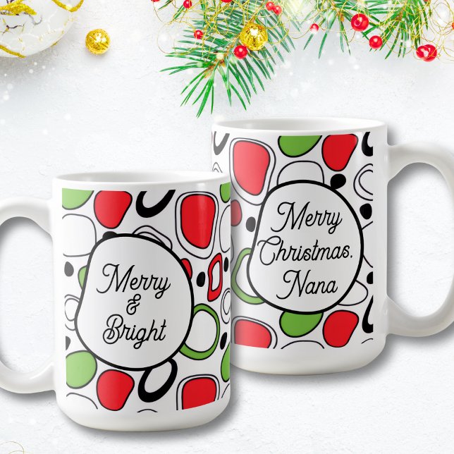 Modern Personalized Holiday Coffee Mug  (Modern Holiday Personalized Coffee Mug)