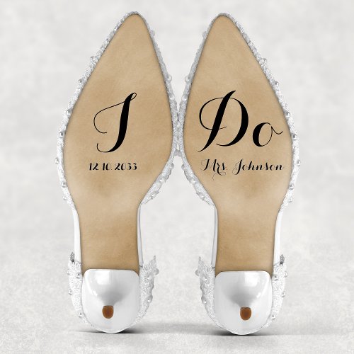 Modern Personalized I Do Bride Wedding Shoes Decal
