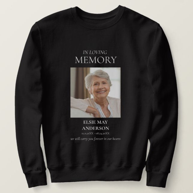 modern personalized in loving memory double sided  sweatshirt (Design Front)