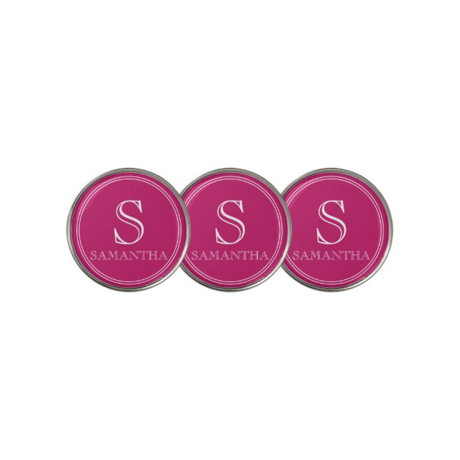 Modern Personalized Initial and Name Golf Ball Marker (3 Up)