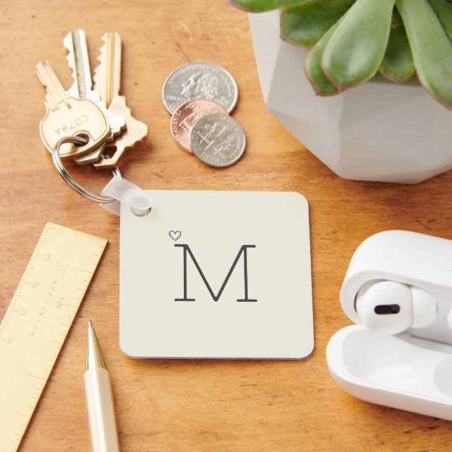 Modern Personalized Initial Keychain (Desk)