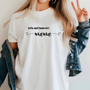 Modern Personalized Kid's Names Cute Mother Custom T-Shirt