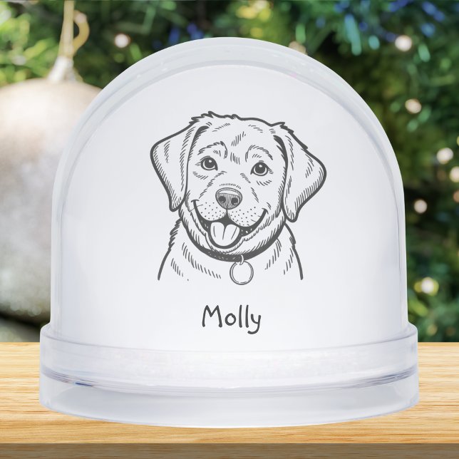 Modern Personalized Lab Dog Christmas Snow Globe (Creator Uploaded)