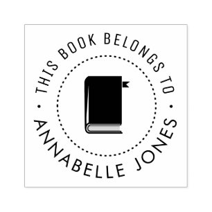 modern personalized library book stamp