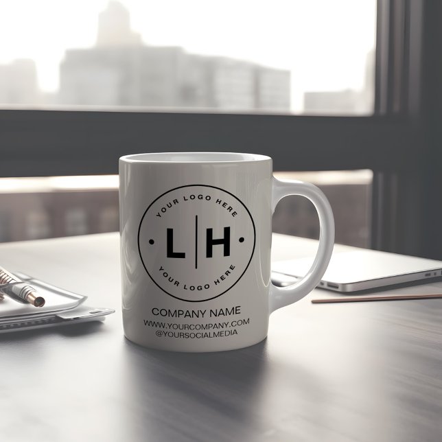 Modern Personalized Logo Business Coffee Mug (Modern Custom Logo Business Gift Coffee Mug by MINTIC DESIGN STUDIO)