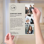 Modern Personalized Logo Business Flyer<br><div class="desc">Elevate your brand with this modern minimalist business flyer in soft neutral tones. Featuring space for three replaceable photos, your logo, and a clean layout for text, it’s ideal for promoting corporate services, professional events, or branding campaigns. Designed for consultants, agencies, and creative professionals who value elegance and clarity in...</div>